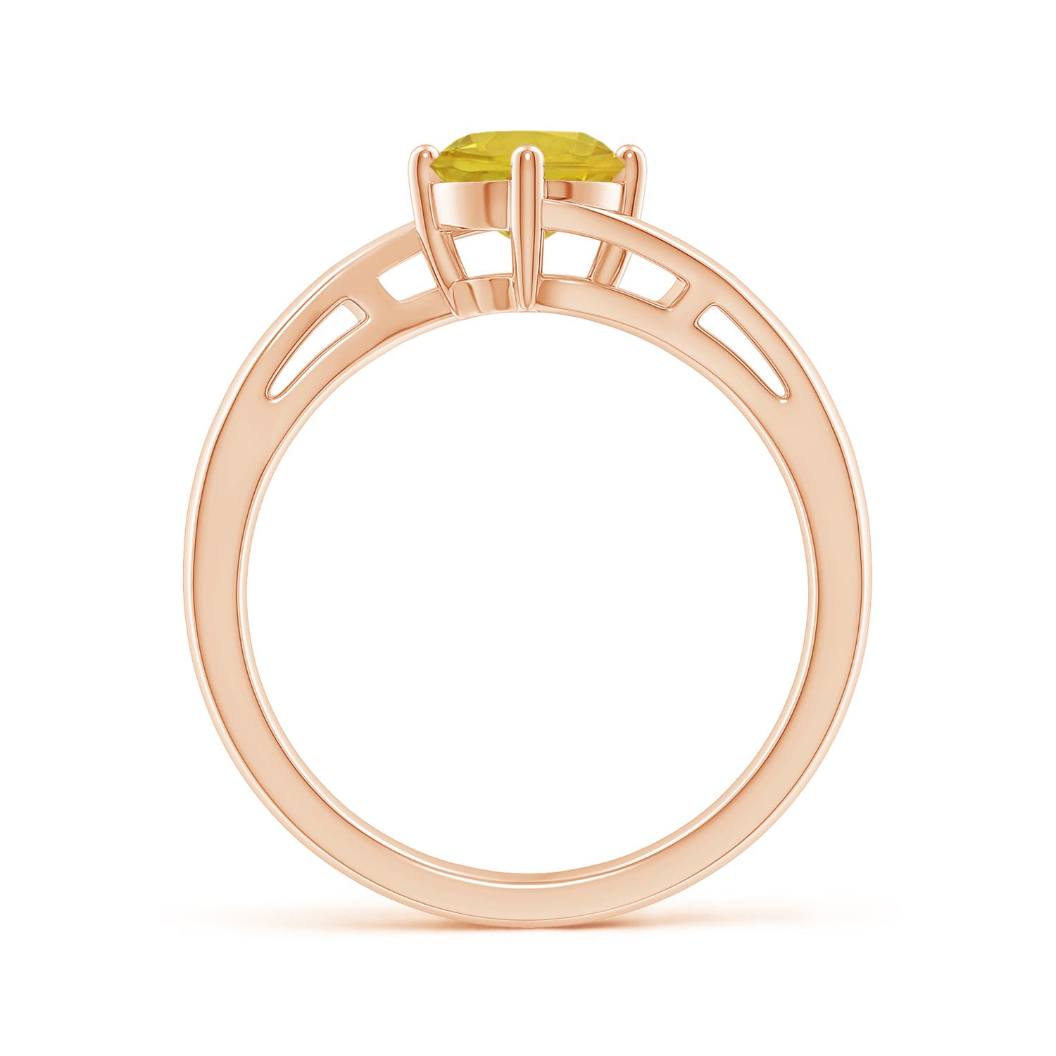 AAA - Yellow Sapphire / 1 CT / 14 KT Rose Gold