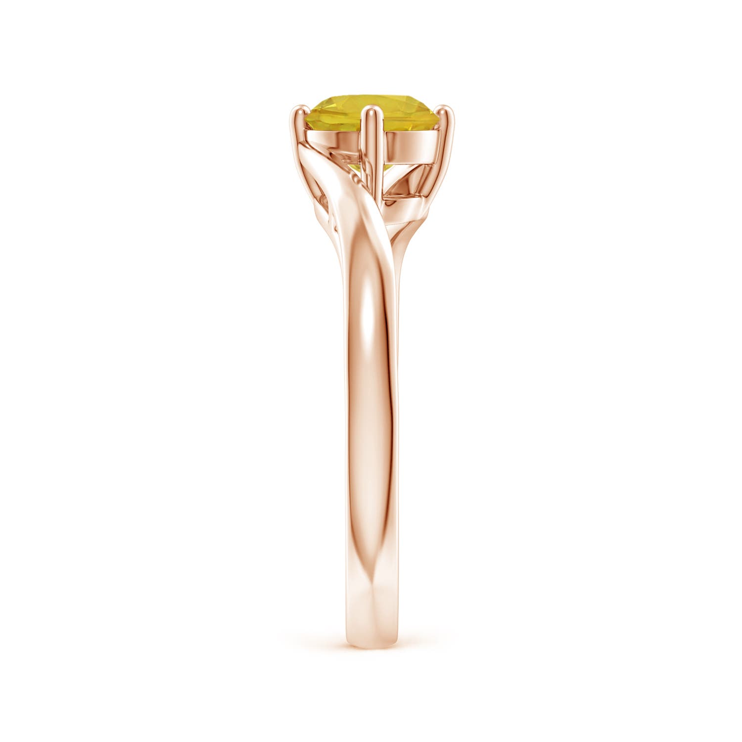 AAA - Yellow Sapphire / 1 CT / 14 KT Rose Gold