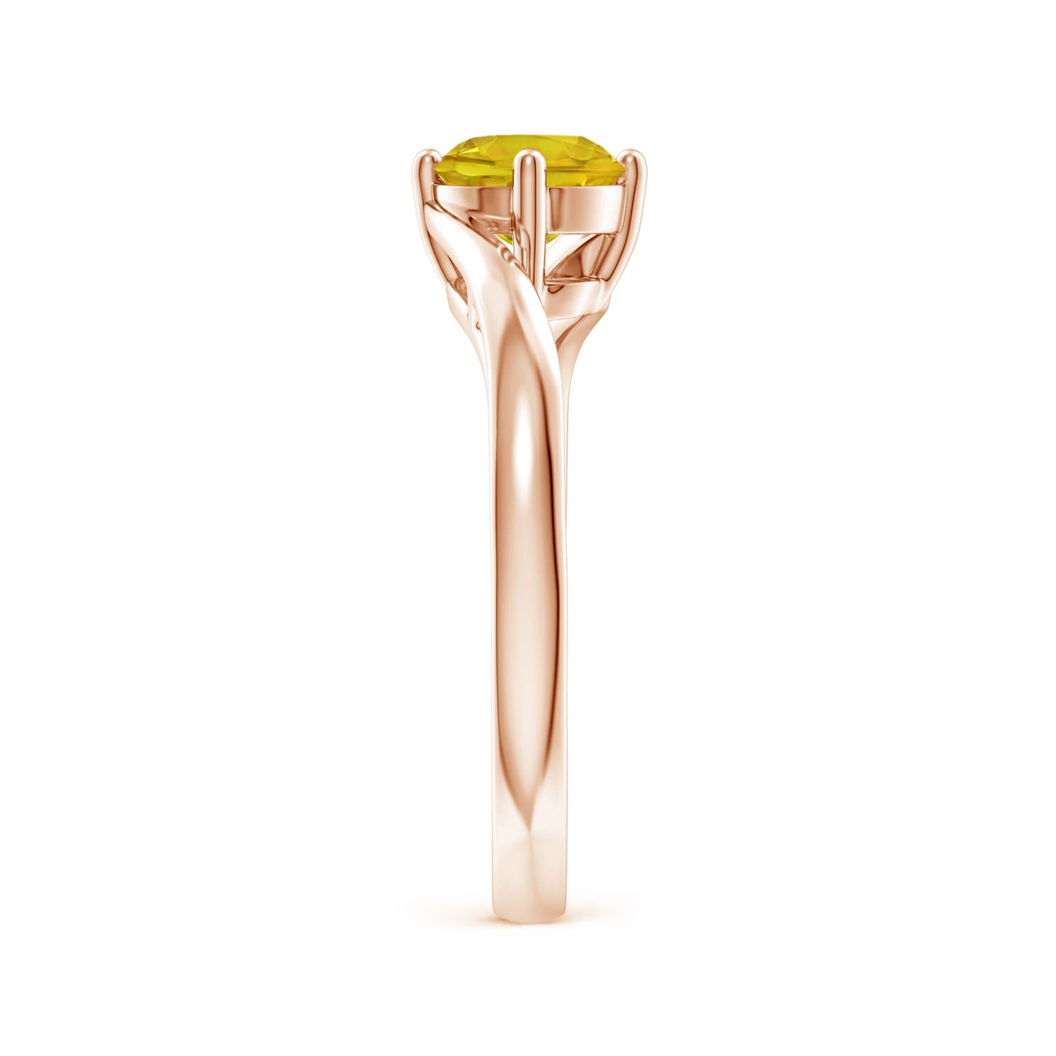 AAAA - Yellow Sapphire / 1 CT / 14 KT Rose Gold