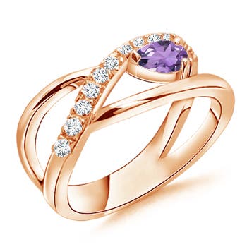 A - Amethyst / 0.38 CT / 14 KT Rose Gold