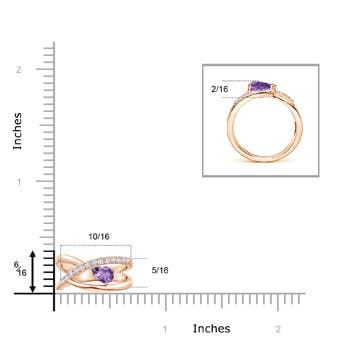 A - Amethyst / 0.38 CT / 14 KT Rose Gold