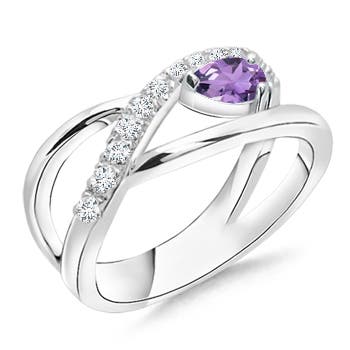 A - Amethyst / 0.38 CT / 14 KT White Gold