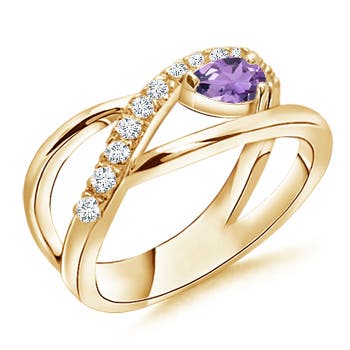 A - Amethyst / 0.38 CT / 14 KT Yellow Gold