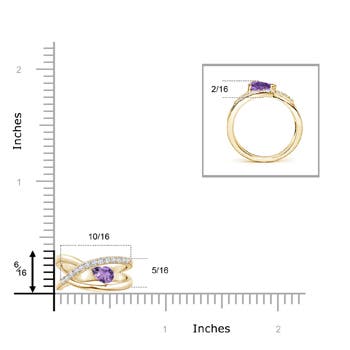 A - Amethyst / 0.38 CT / 14 KT Yellow Gold