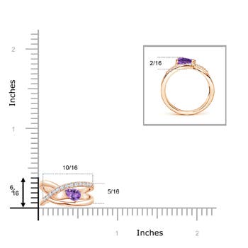 AA - Amethyst / 0.38 CT / 14 KT Rose Gold