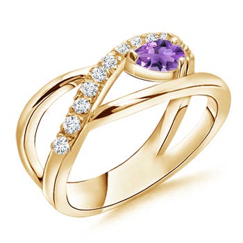 AA - Amethyst / 0.38 CT / 14 KT Yellow Gold