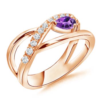 AAA - Amethyst / 0.38 CT / 14 KT Rose Gold