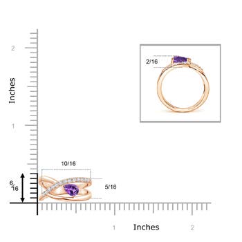 AAA - Amethyst / 0.38 CT / 14 KT Rose Gold