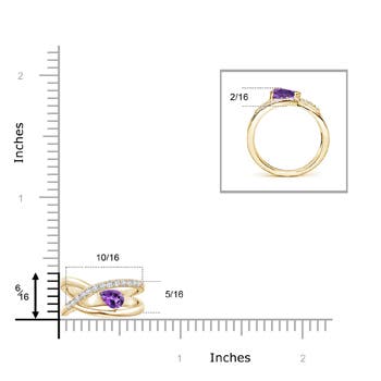 AAA - Amethyst / 0.38 CT / 14 KT Yellow Gold