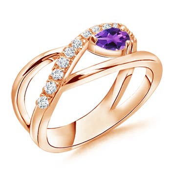 AAAA - Amethyst / 0.38 CT / 14 KT Rose Gold