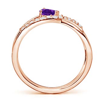 AAAA - Amethyst / 0.38 CT / 14 KT Rose Gold