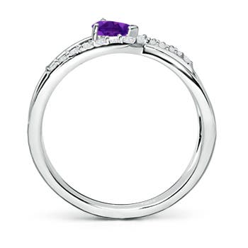 AAAA - Amethyst / 0.38 CT / 14 KT White Gold