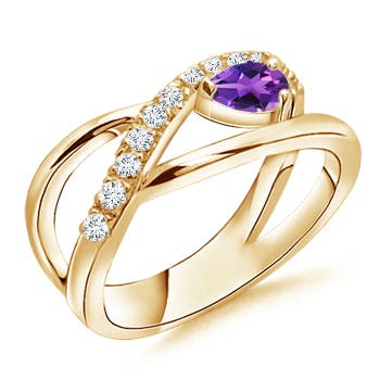 AAAA - Amethyst / 0.38 CT / 14 KT Yellow Gold