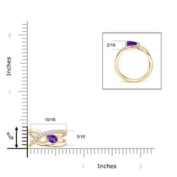 AAAA - Amethyst / 0.38 CT / 14 KT Yellow Gold