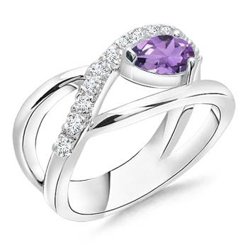 A - Amethyst / 0.55 CT / 14 KT White Gold