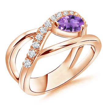 AA - Amethyst / 0.55 CT / 14 KT Rose Gold