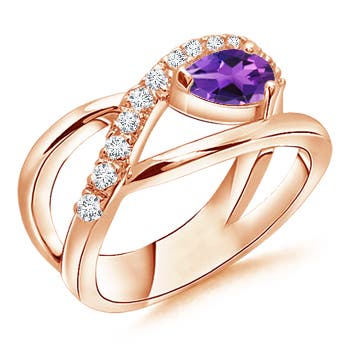 AAAA - Amethyst / 0.55 CT / 14 KT Rose Gold