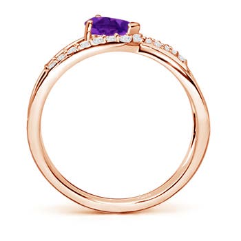 AAAA - Amethyst / 0.55 CT / 14 KT Rose Gold