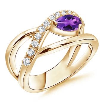 AAAA - Amethyst / 0.55 CT / 14 KT Yellow Gold