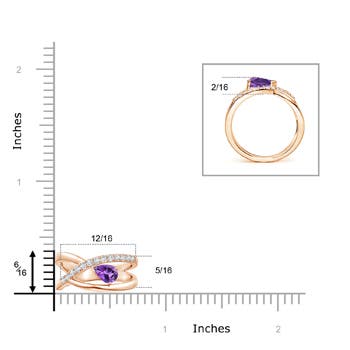 AAA - Amethyst / 0.82 CT / 14 KT Rose Gold