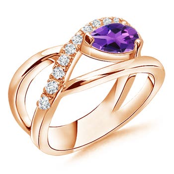 AAAA - Amethyst / 0.82 CT / 14 KT Rose Gold