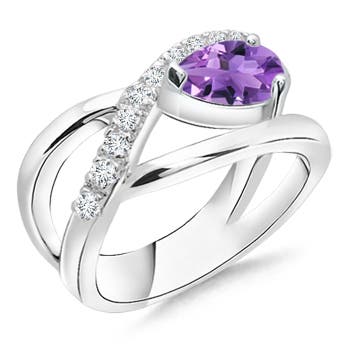 AA - Amethyst / 1.25 CT / 14 KT White Gold