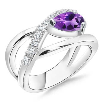 AAA - Amethyst / 1.25 CT / 14 KT White Gold