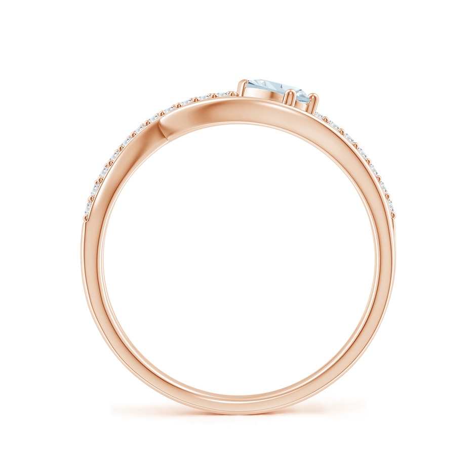 5x3mm A Criss Cross Pear Shaped Aquamarine Ring with Diamond Accents in Rose Gold side-1