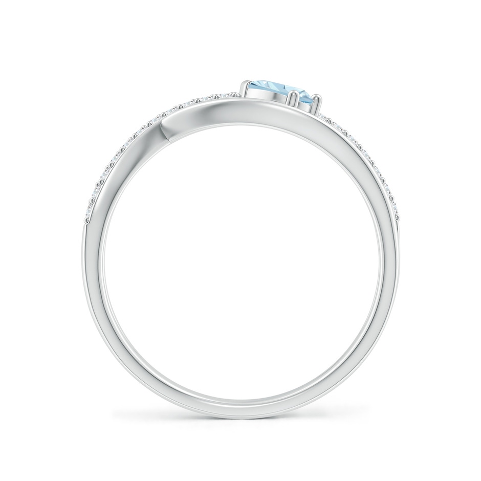 5x3mm AA Criss Cross Pear Shaped Aquamarine Ring with Diamond Accents in White Gold side-1