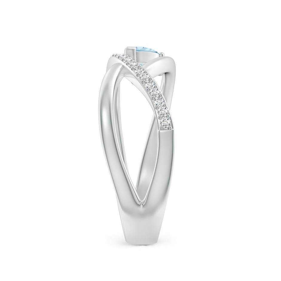 5x3mm AA Criss Cross Pear Shaped Aquamarine Ring with Diamond Accents in White Gold side-2