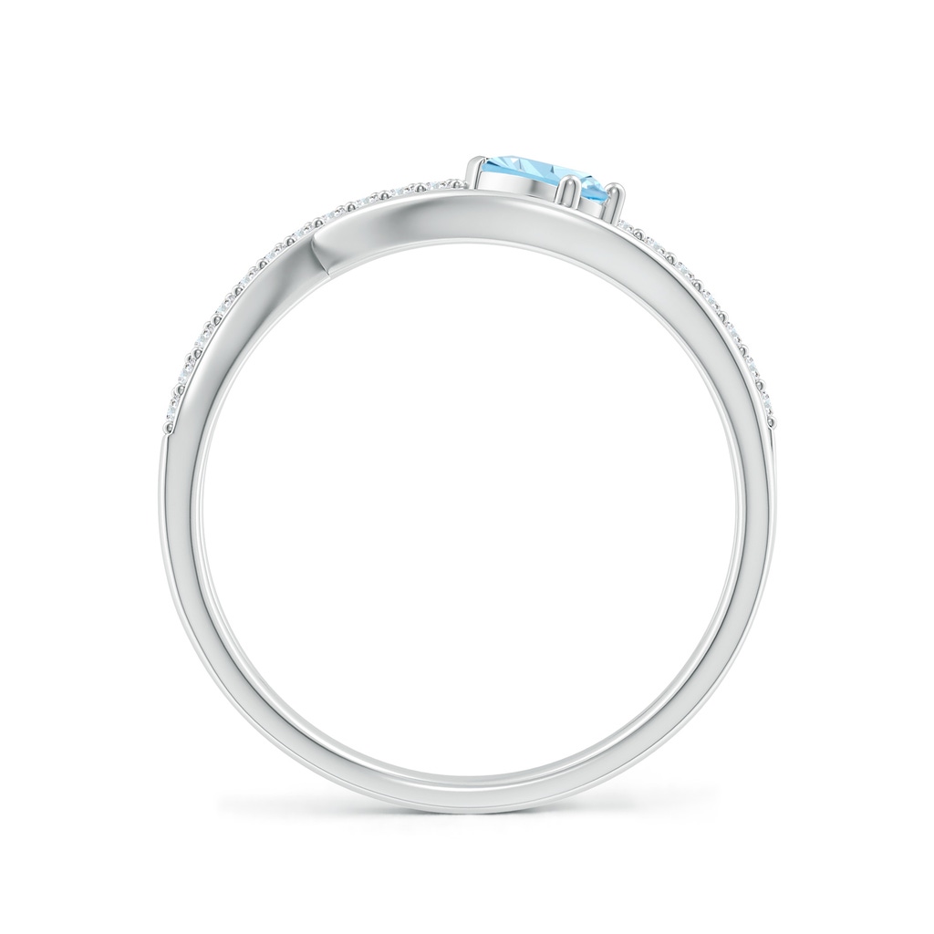 5x3mm AAA Criss Cross Pear Shaped Aquamarine Ring with Diamond Accents in White Gold - side_1