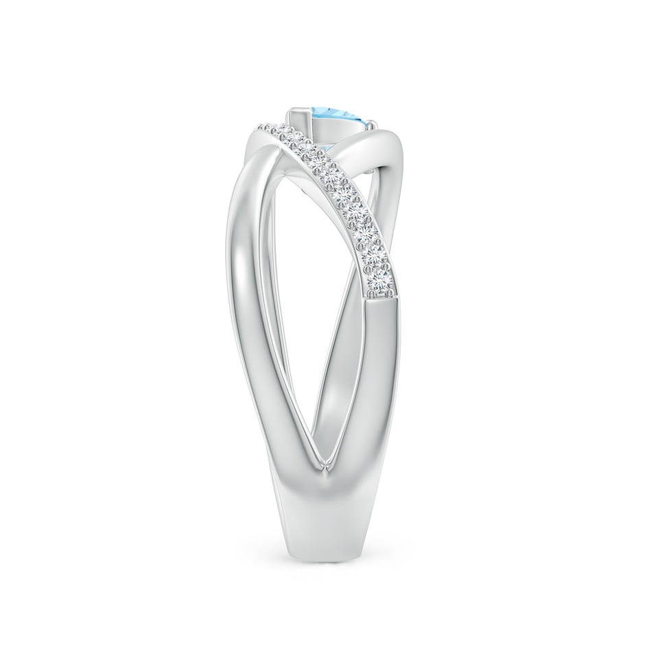 5x3mm AAA Criss Cross Pear Shaped Aquamarine Ring with Diamond Accents in White Gold side-2