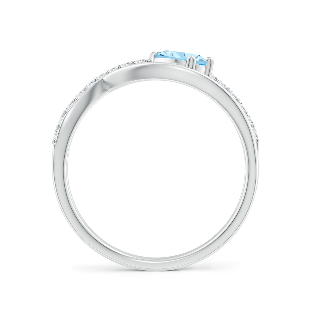6x4mm AAA Criss Cross Pear Shaped Aquamarine Ring with Diamond Accents in White Gold - side_1