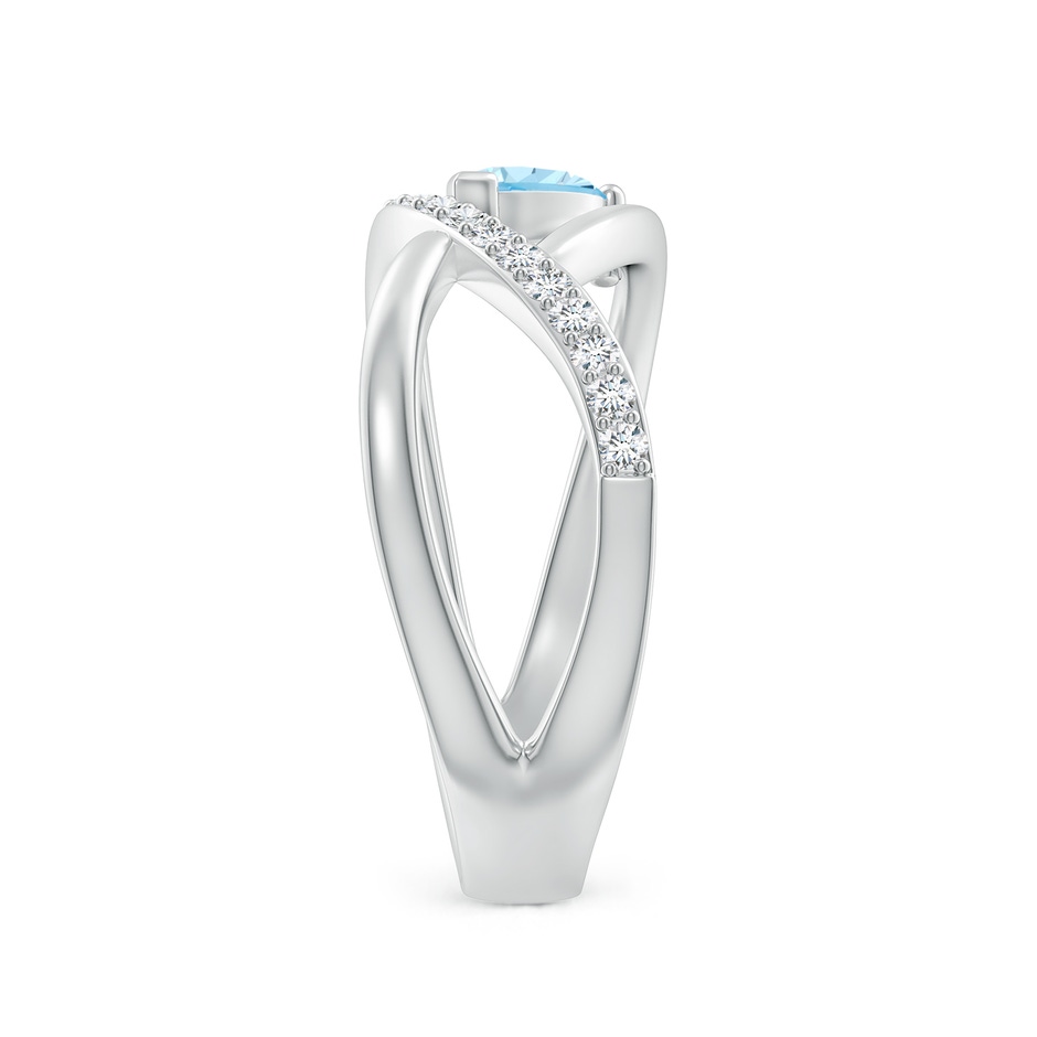 6x4mm AAA Criss Cross Pear Shaped Aquamarine Ring with Diamond Accents in White Gold side-2