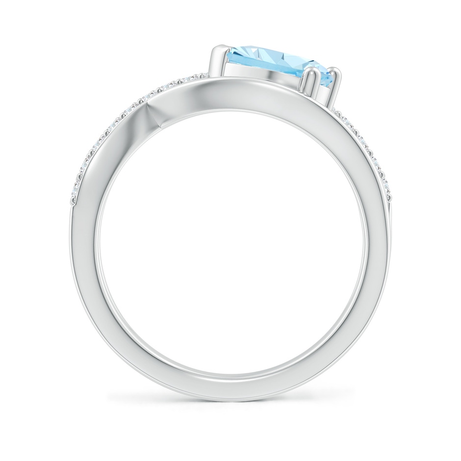 8x6mm AAA Criss Cross Pear Shaped Aquamarine Ring with Diamond Accents in White Gold side-1