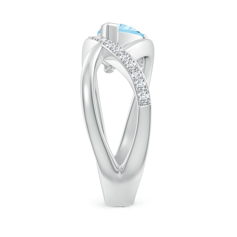 8x6mm AAA Criss Cross Pear Shaped Aquamarine Ring with Diamond Accents in White Gold side-2