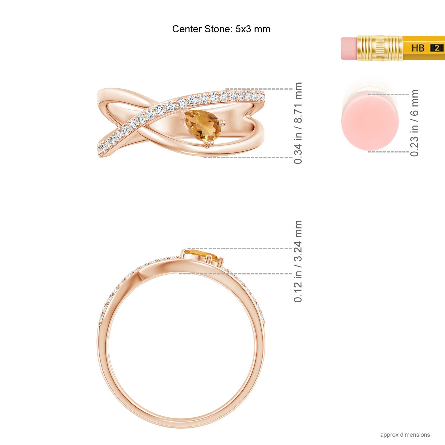 A - Citrine / 0.37 CT / 14 KT Rose Gold