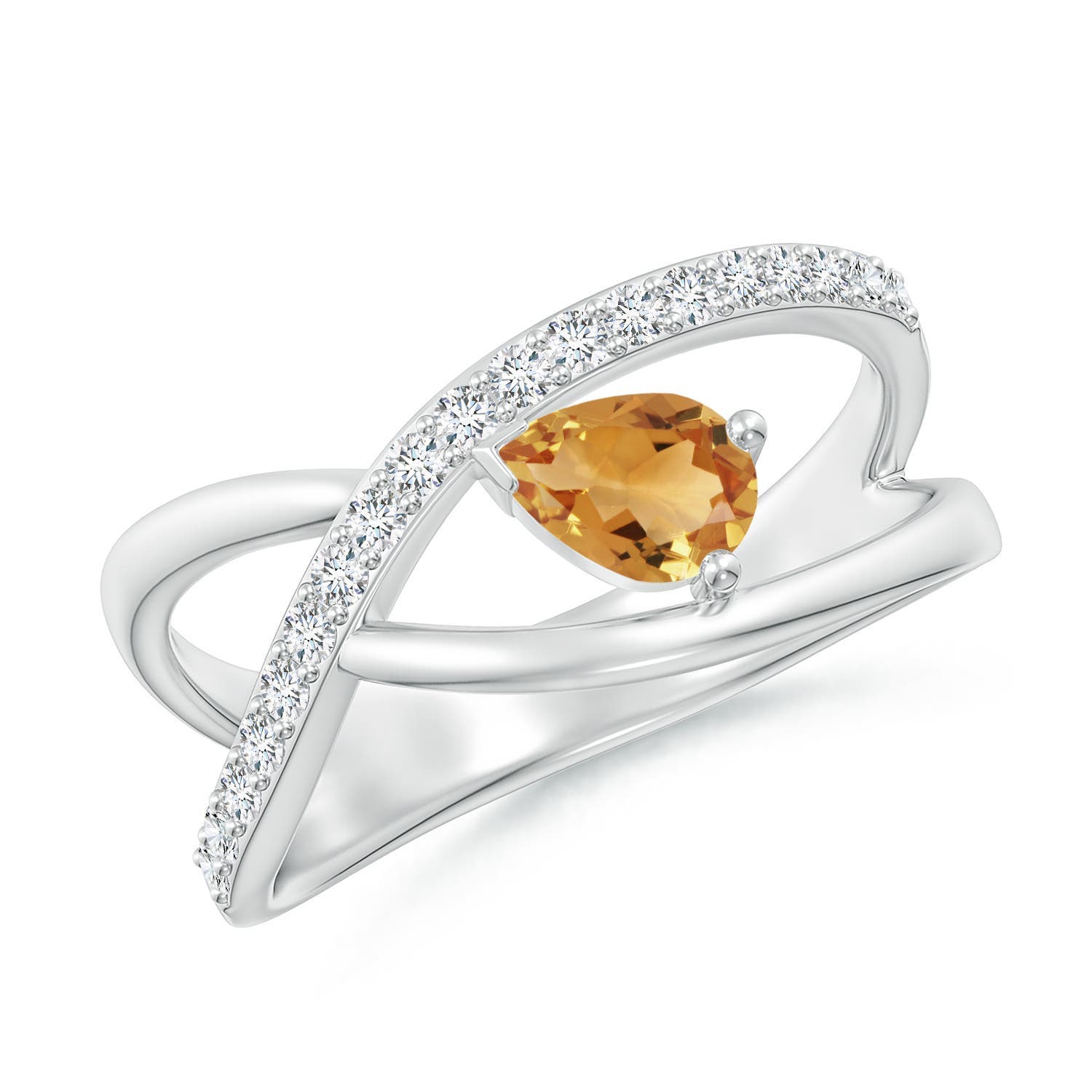 A - Citrine / 0.57 CT / 14 KT White Gold