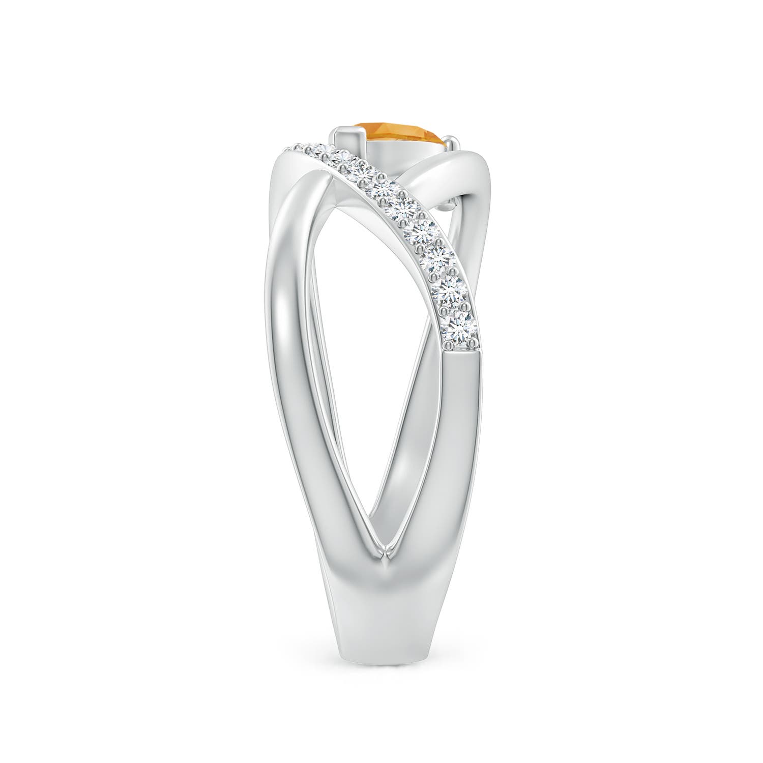 A - Citrine / 0.57 CT / 14 KT White Gold