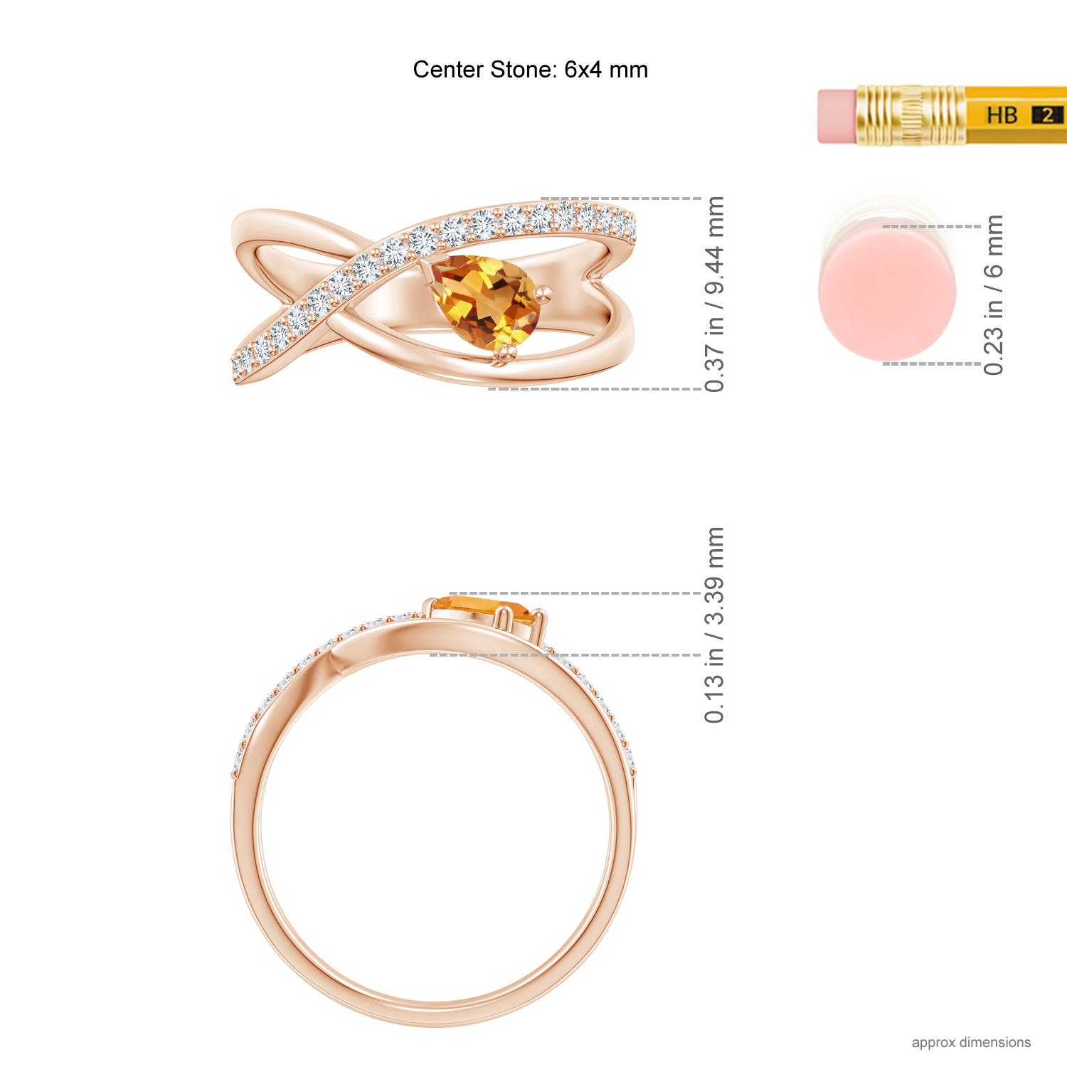 AA - Citrine / 0.57 CT / 14 KT Rose Gold