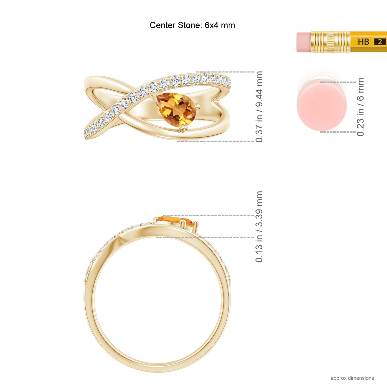 AA - Citrine / 0.57 CT / 14 KT Yellow Gold