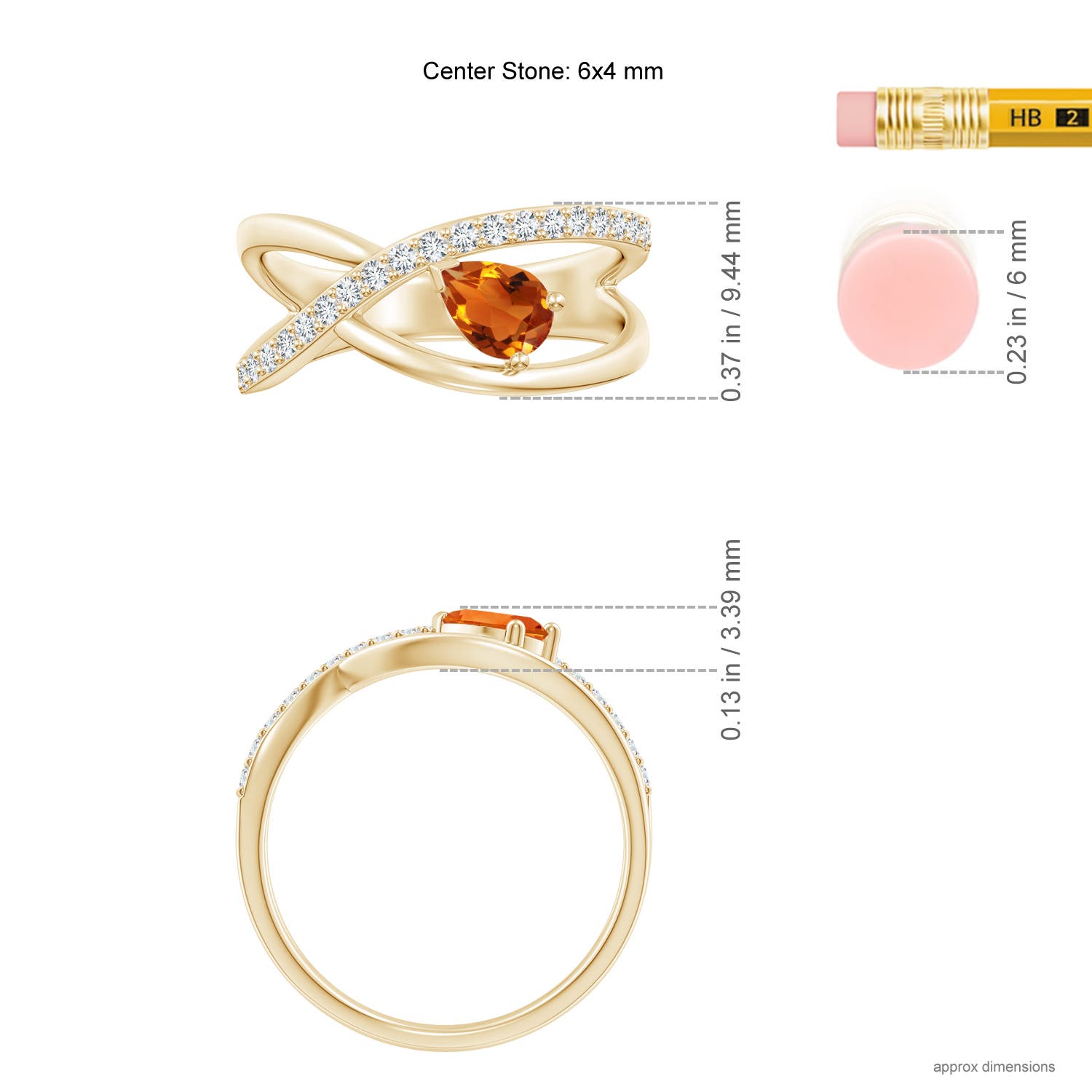 AAAA - Citrine / 0.57 CT / 14 KT Yellow Gold