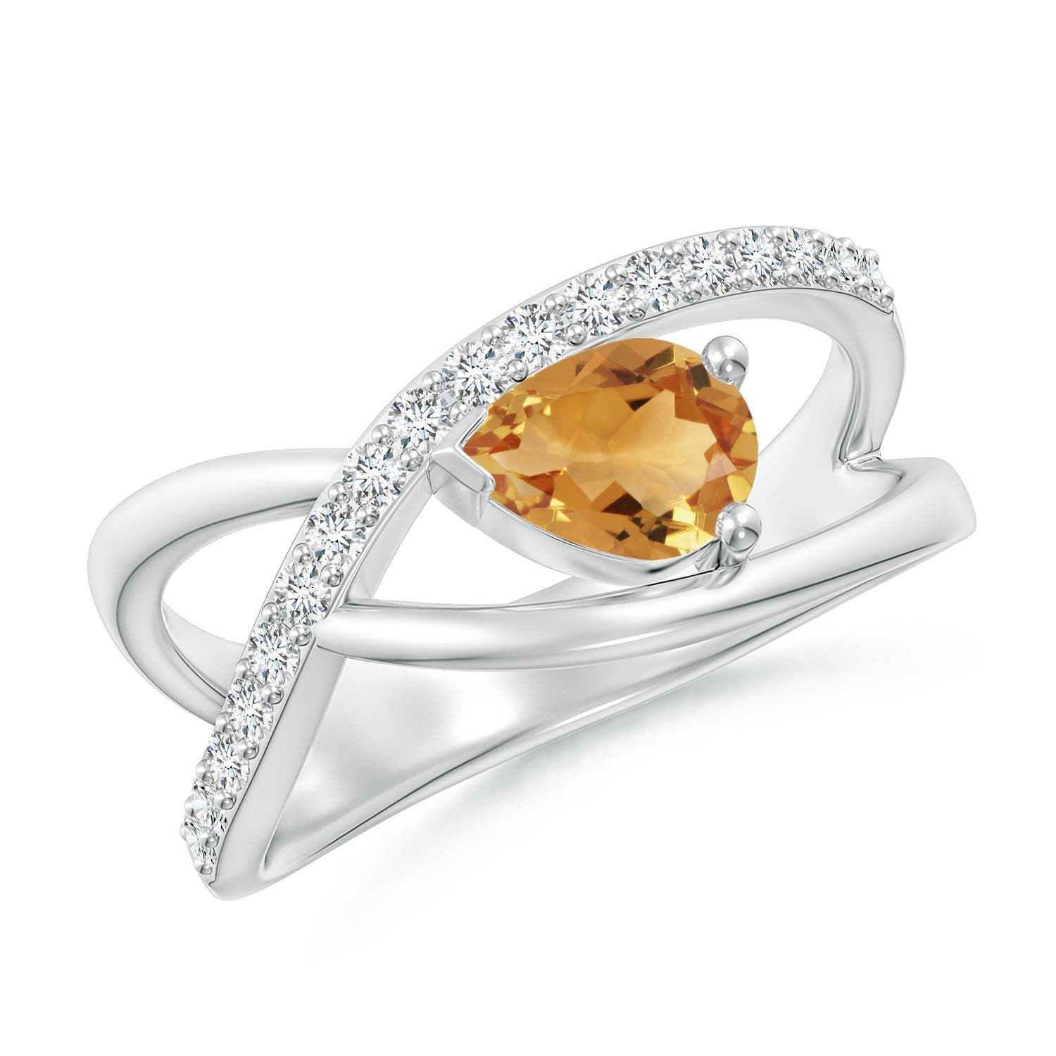 A - Citrine / 0.82 CT / 14 KT White Gold