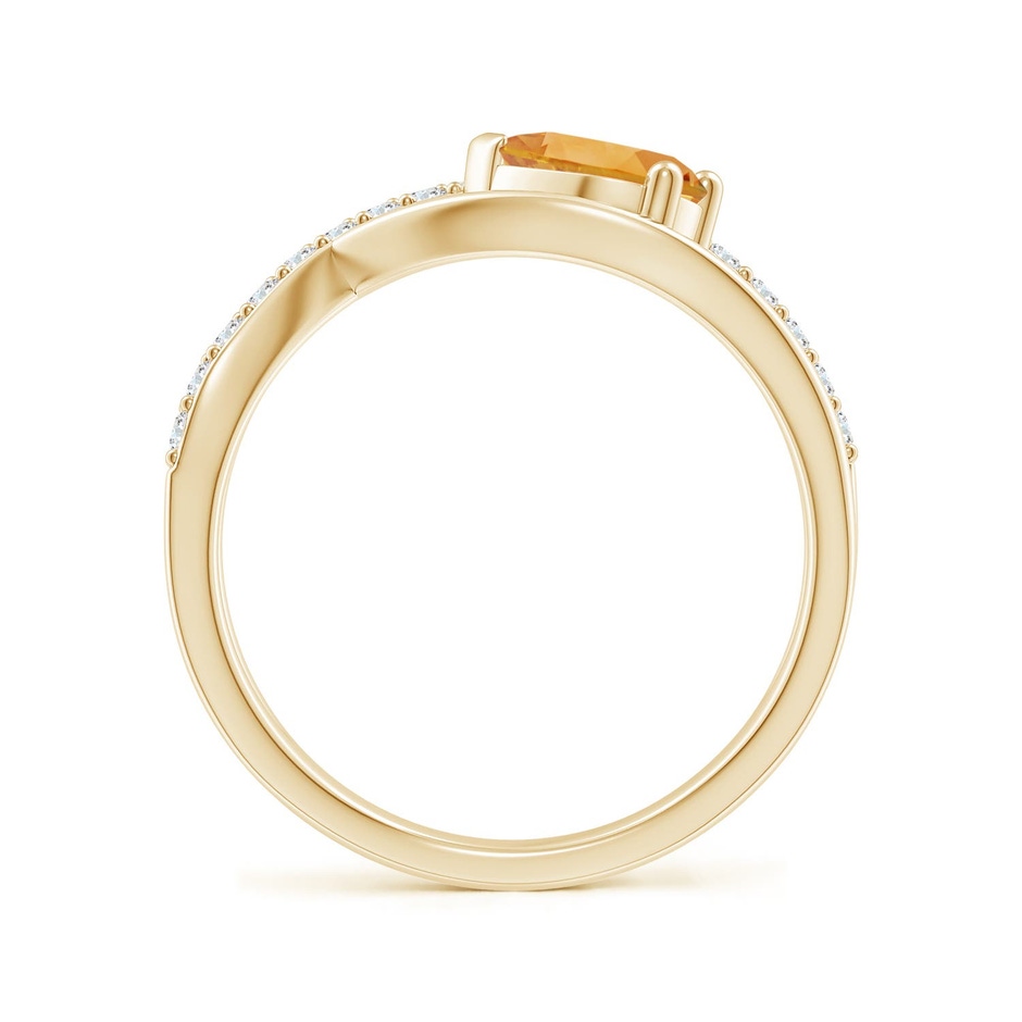 7x5mm A Criss Cross Pear Shaped Citrine Ring with Diamond Accents in Yellow Gold side 199