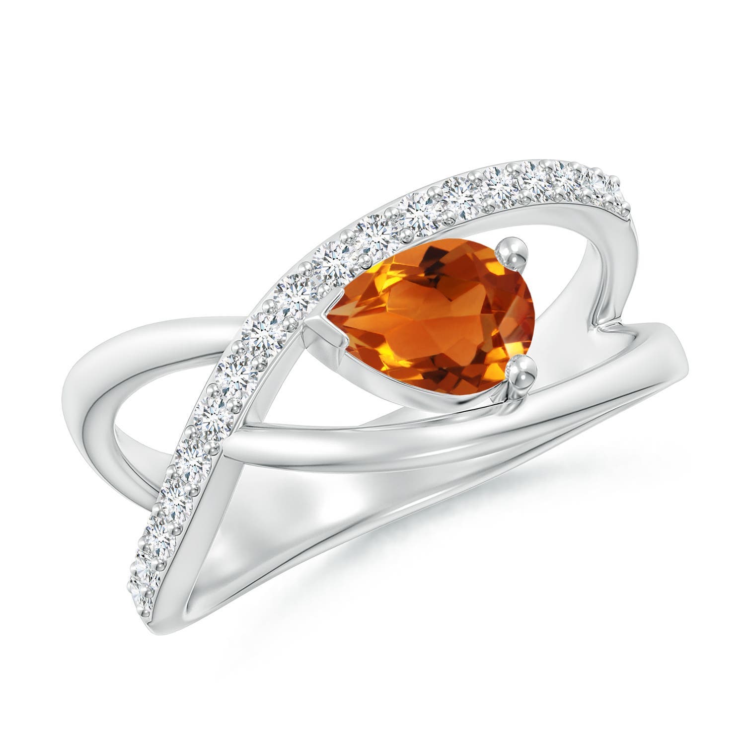 AAAA - Citrine / 0.82 CT / 14 KT White Gold