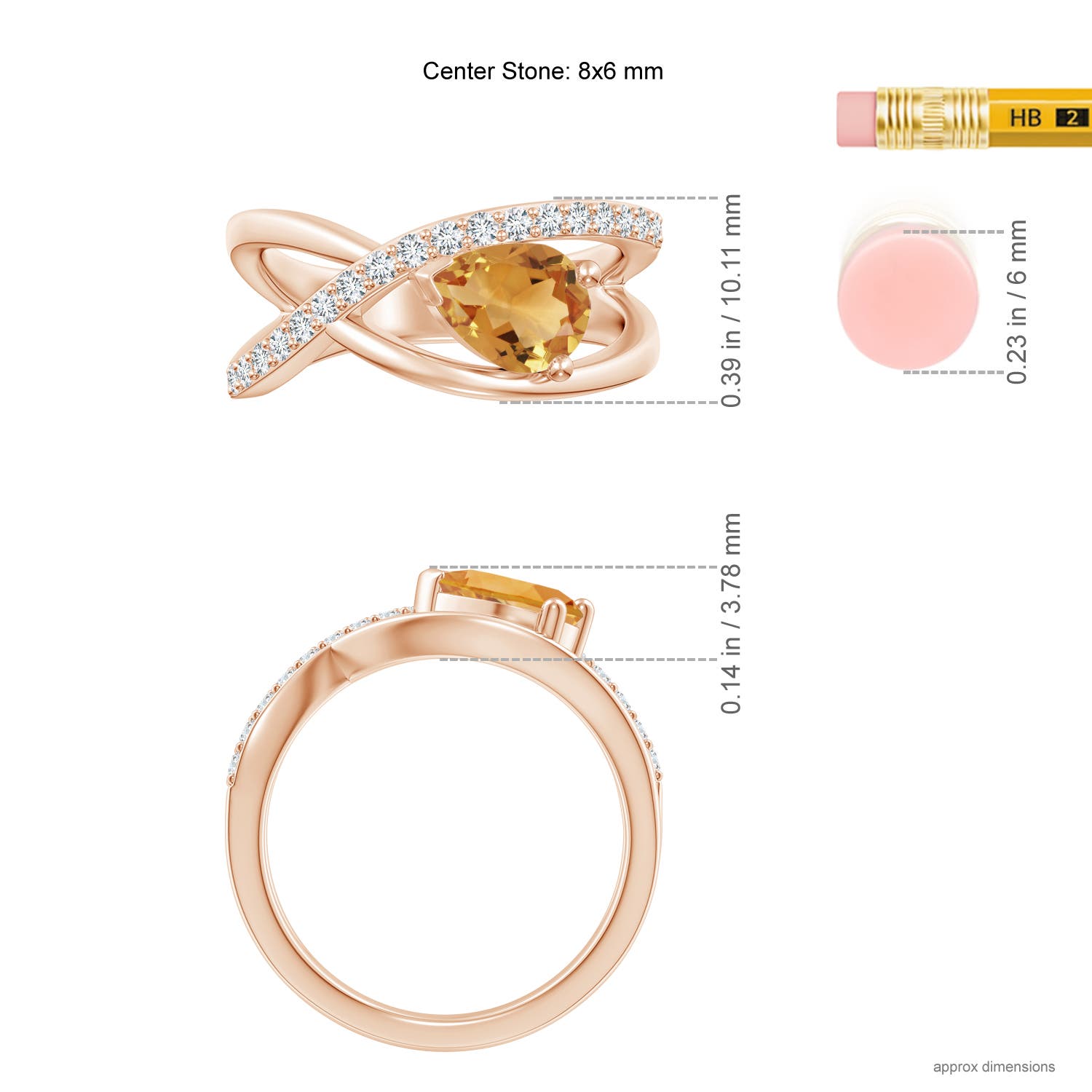 A - Citrine / 1.25 CT / 14 KT Rose Gold