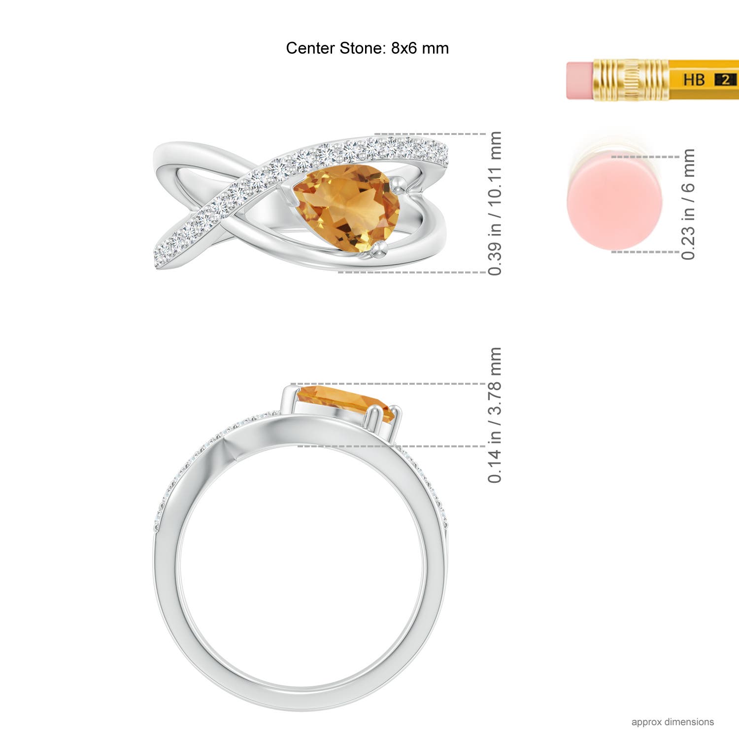 A - Citrine / 1.25 CT / 14 KT White Gold