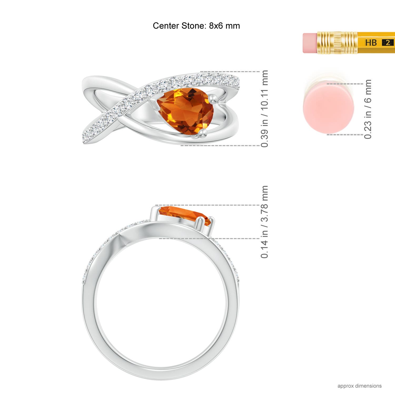 AAAA - Citrine / 1.25 CT / 14 KT White Gold