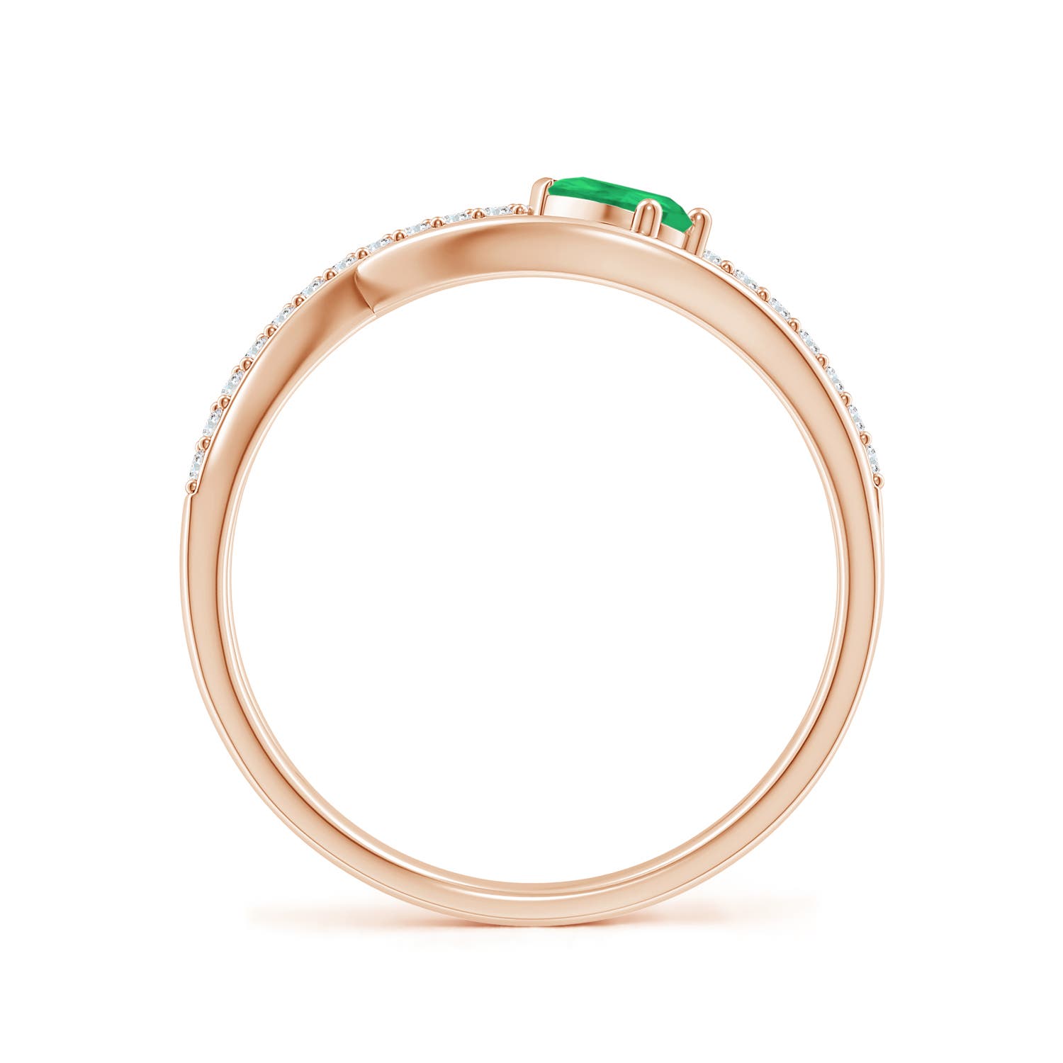 A - Emerald / 0.38 CT / 14 KT Rose Gold