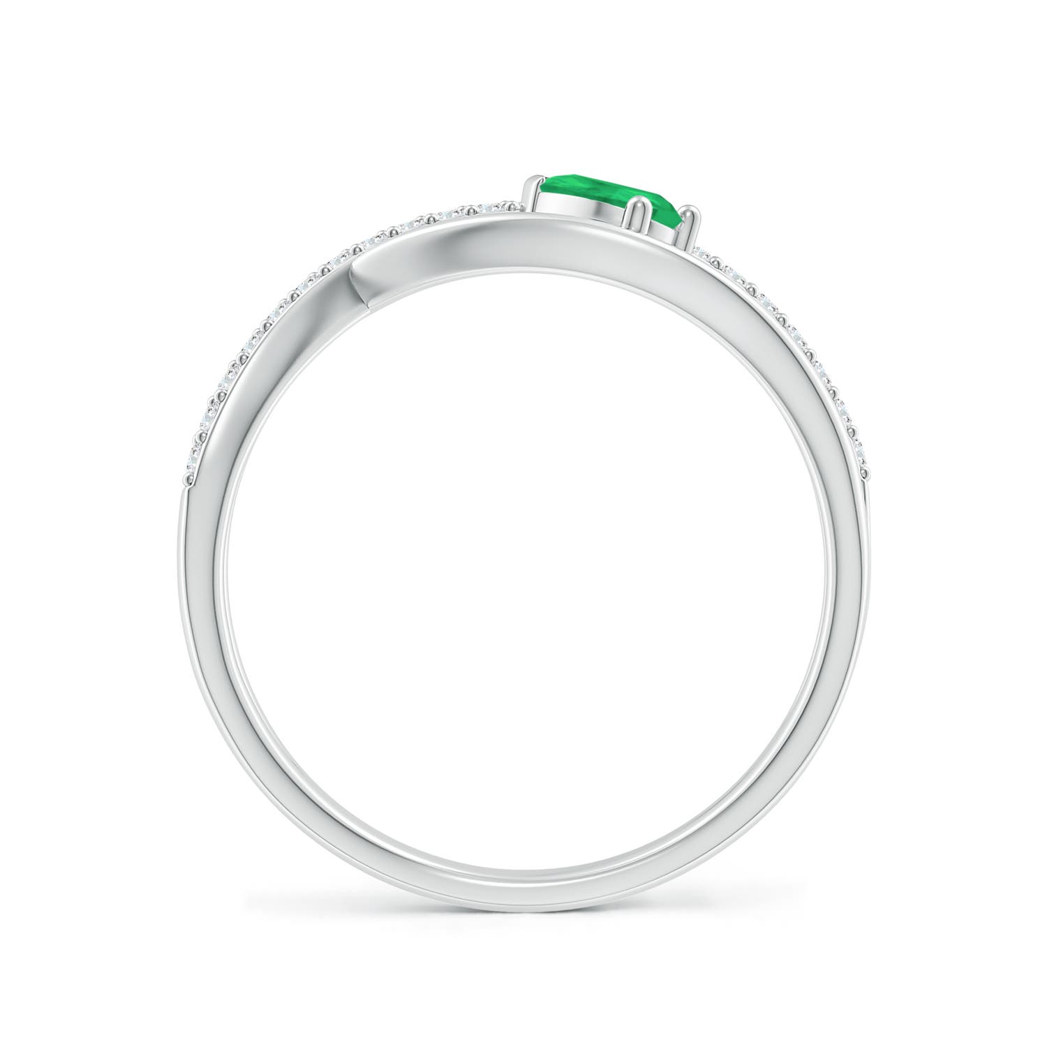 A - Emerald / 0.38 CT / 14 KT White Gold